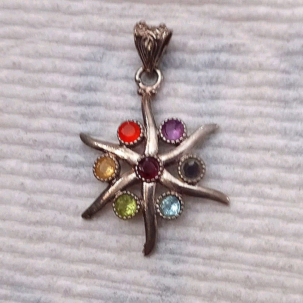 Pendant with different stones. Unique.